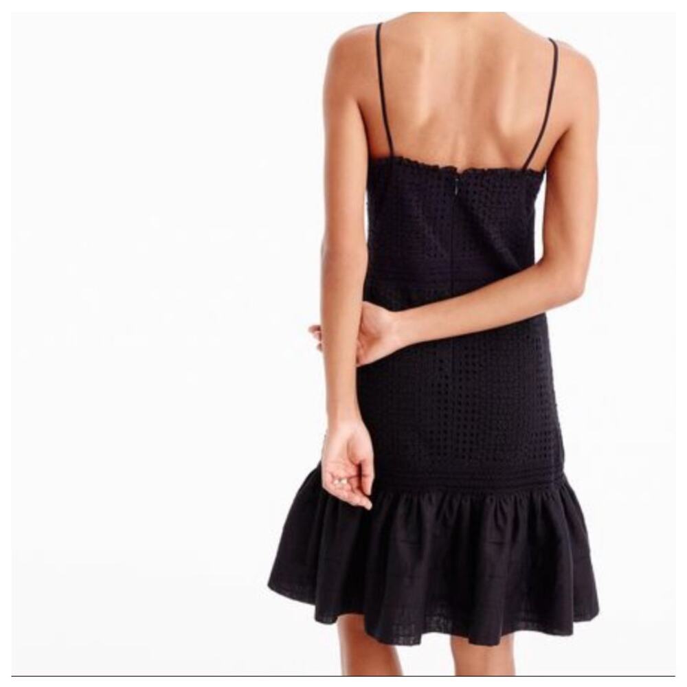 J. Crew Black Eyelet Spaghetti-Strap Mini Dress - Picture 2 of 6